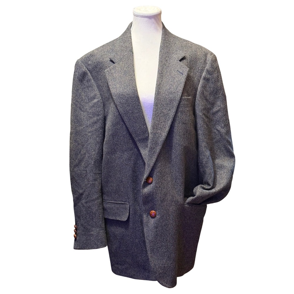 Oak Creek Dillard's Men's 42L Blazer Jacket Herringbone Tweed‎ Button Front